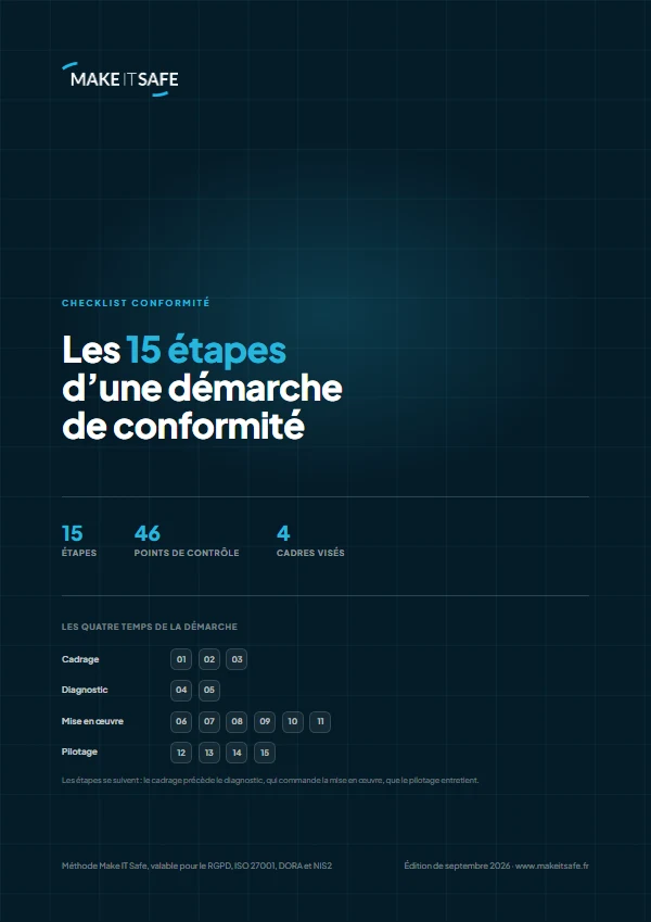 Couverture de la checklist conformité, les 15 étapes d’une démarche, Make IT Safe